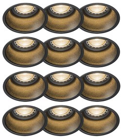 Conjunto de 12 Focos de Teto Modernos Pretos - Dept