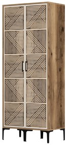 Roupeiro Kumsal PP – Nogal e Creme – 80x47,5x201,4 cm