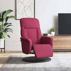 vidaXL Poltrona reclinável com apoio de pés veludo vermelho-tinto