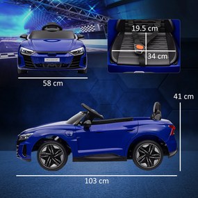 Carro elétrico infantil de 12 V - comando parental - efeitos sonoros e luminosos - Audi RS E-tron GT azul