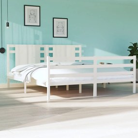 vidaXL Cama sem colchão 180x200 cm madeira de pinho maciça branco