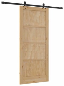 Porta Deslizante vidaXL com Conjunto de Ferragens 86x198.5 cm Madeira