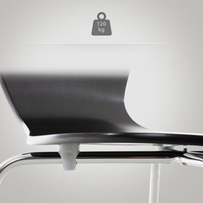 Cadeira para cozinha e sala de jantar empilhável Calisto 45 x 85 x 49 cm Preto