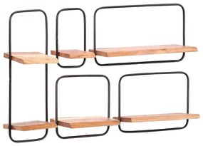vidaXL Prateleiras parede 5 pcs madeira de acácia maciça