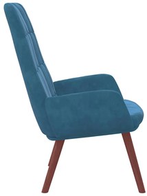 Cadeira de descanso veludo azul