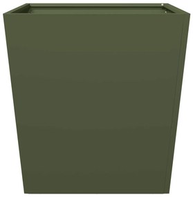 Vaso/floreira de jardim 2 pcs 50x50x50 cm aço verde azeitona