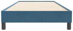Cama com molas sem colchão 80x220 cm veludo azul-escuro