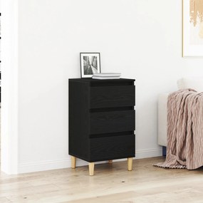 Mesa de Cabeceira vidaXL Preto Carvalho 40x35x70 cm Madeira Derivada