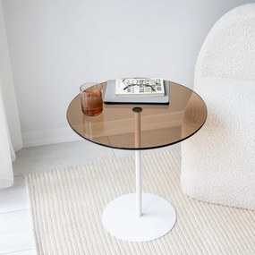 Mesa Lateral Chill-Out – Branco Bronze – 50cm x 50cm x 50cm
