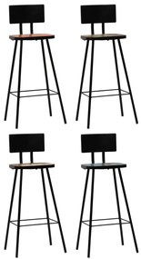 Conjunto de bar 5 pcs madeira recuperada maciça multicor