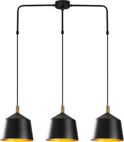 Candeeiro de Teto Saglam – Preto e Dourado – 89 x 25 cm