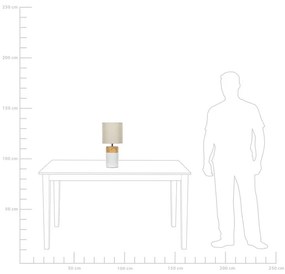 Candeeiro de mesa em cerâmica creme castanho claro e branco 43 cm ALZEYA Beliani