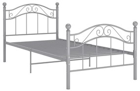 Estrutura de cama 100x200 cm metal cinzento