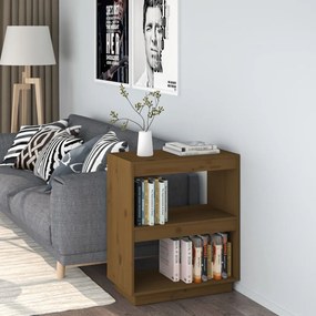 Estante para livros 60x35x71 cm pinho maciço castanho-mel
