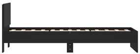 Estrutura de cama c/ cabeceira 90x190 cm deriv. madeira preto