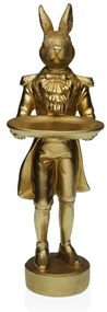Figura Decorativa Versa Dourado Coelho 16 X 40 X 12 cm Resina