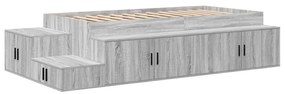 Cama de Armazenamento Cinza Sonoma 80x200 cm