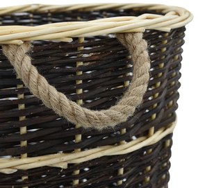 Mochila para lenha com alças 57x51x69 cm salgueiro natural