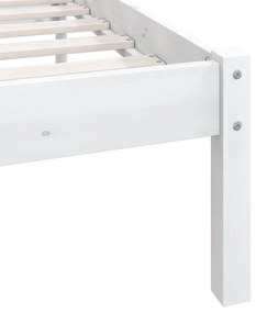 Estrutura de cama 90x200 cm pinho maciço branco