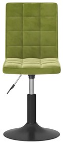 Cadeiras de jantar giratórias 2 pcs veludo verde-claro