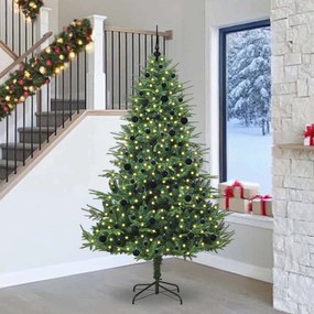 vidaXL Árvore de Natal Artificial Pré-iluminada com Conjunto de Bolas