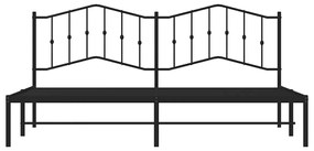 Estrutura de cama com cabeceira 193x203 cm metal preto