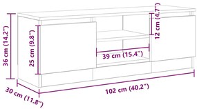Móvel TV 102x30x36 cm derivados de madeira carvalho artisiano