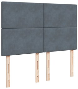 Cama com molas/colchão 160x200 cm veludo cinzento-escuro