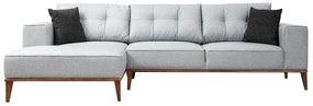Sofá-Cama de Canto Montana - Cinza Claro - 288 x 160 cm