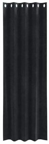Cortinas Blackout vidaXL com Ilhós 2 pcs Veludo Preto
