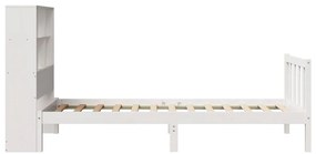 Cama com estante sem colchão 90x190 cm pinho maciço branco
