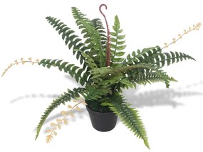 vidaXL Planta feto artificial com vaso 50 cm verde