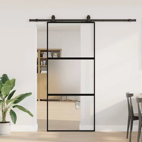 vidaXL Porta deslizante c/ conj. ferragens 90x205 cm vidro temperado