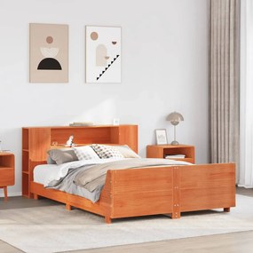 vidaXL Cama sem colchão 160x200 cm madeira pinho maciço castanho-mel