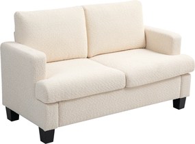 Sofá pequeno de 2 lugares com 140 (C) x 70 (P) x 85 (A) cm e almofadas de encosto removíveis, tecido chenille para sala de estar, quarto, escritório,