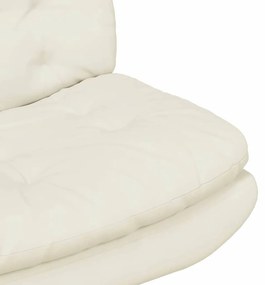 Cadeira Relaxante Giratória Creme 63 x 75 x 76 cm Veludo
