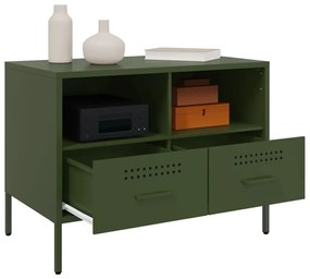 Móveis de TV 2 pcs 68x39x50,5 cm aço verde-azeitona