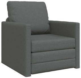 Sofá Cama 2 em 1 Cinza Escuro 74x77x81 cm Tecido