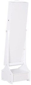 HOMCOM Espelho de joalheiro Armário de joias de pé com luzes LED Gavetas de bloqueio Espelho e dobradiça interior para comédicos 45x36x150cm