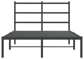 Estrutura de cama com cabeceira 120x190 cm metal preto