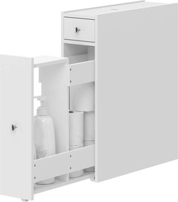 Armário de Casa de Banho, 48 x 16 x 58 cm, 2 Gavetas, Branco