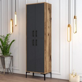 Sapateira Berlin – Nogueira/Antracite – 60 cm x 200 cm x 35 cm
