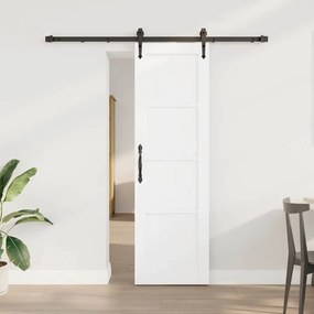 Porta Deslizante vidaXL com Conjunto de Ferragens Branca 61x198.5 cm Madeira Sólida de Pinho