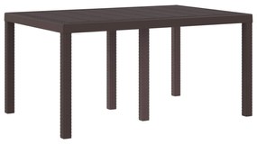 vidaXL Mesa de Jardim Castanho 150 x 100 x 73 cm vime PE