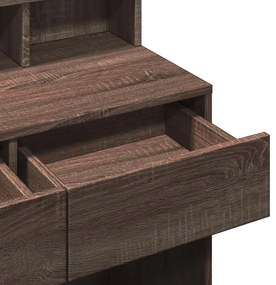 Toucador com LED 80x41x134,5 cm carvalho castanho