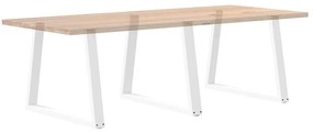 Pernas para mesa de jantar em V 3 peças, branco, 90x(72-73,3) cm, aço