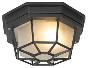 Candeeiro de teto rústico cinzento escuro 21,3 cm IP44 - Bri