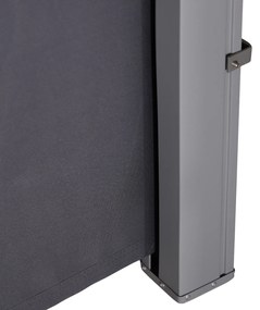 Outsunny Toldo Lateral Retrátil para Terraço Pátio ou Jardim Toldo de Privacidade para Exterior Dobrável 300x160cm Cinza