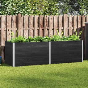 vidaXL Canteiro elevado de jardim 300x100x91 cm WPC cinzento
