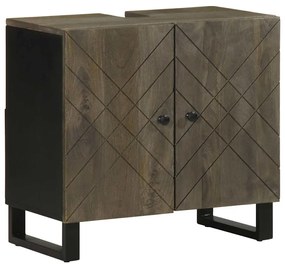 Armário para lavatório 62x33x58 cm madeira maciça manga preto